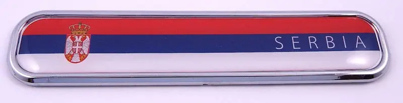 Serbia Flag Chrome 3D Vehicle Decal Emblem – 5.3 Inch for Cars, Bikes & Boats