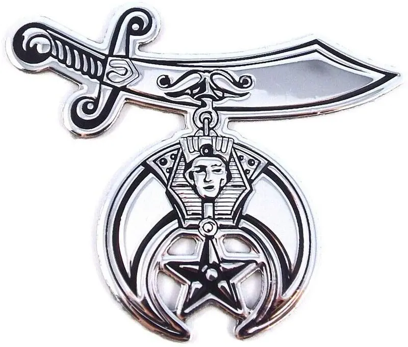 Shriners International Chrome Decal – 3D Auto & Motorcycle Emblem (2.75 Inches)