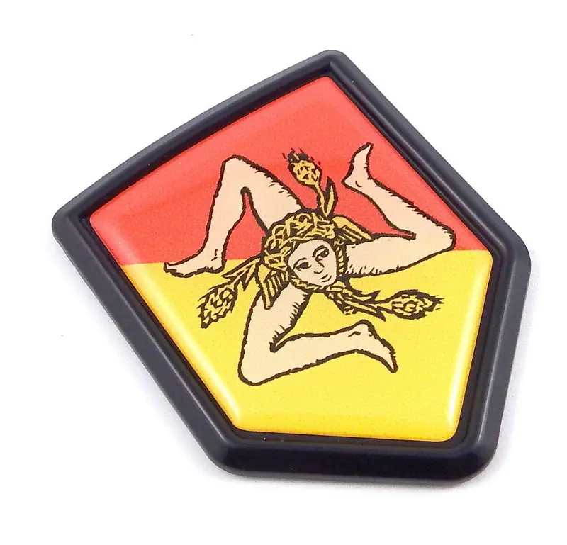 Sicilian Flag Black Shield Emblem – Italian Regional 3D Vehicle Crest