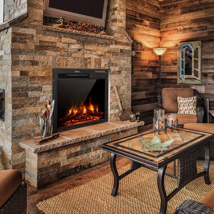 Slim Electric Fireplace Insert – 18″/22.5″, Adjustable Flame & Heat, Remote & Overheat Protection