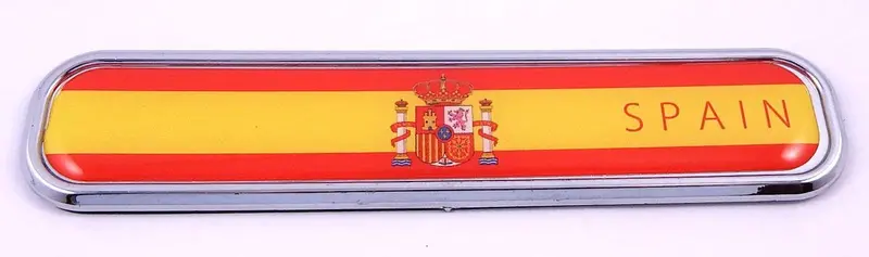 Spain Flag Chrome 3D Emblem Decal – 5.3 Inch Sticker for Cars, Bikes & Boats