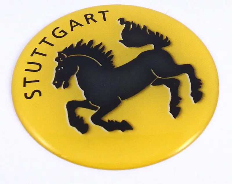 Stuttgart City Logo Round 3D Decal – 2.44″ Car and Motorcycle Vinyl Emblem