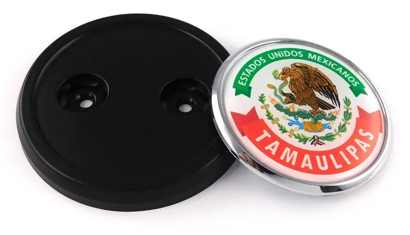 Tamaulipas State Symbol – 3.5-Inch Black Chrome Vehicle Grill Badge