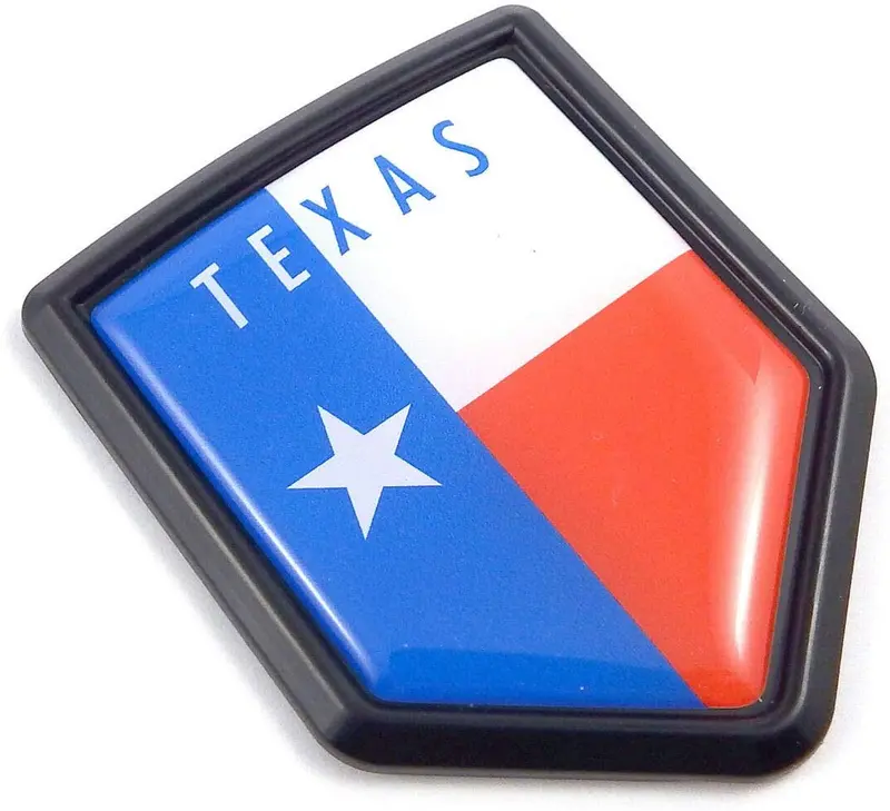 Texas State Flag Black Shield Emblem – Lone Star 3D Vehicle Decal