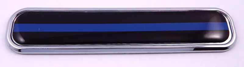 Thin Blue Line Flag Chrome 3D Emblem – 5.3″ Reflective Police Appreciation Decal