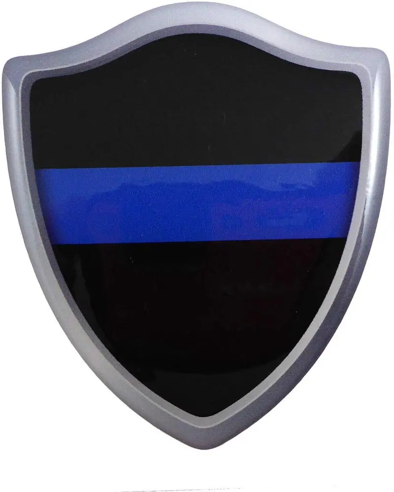 Thin Blue Line Police Crest Decal – 3D Domed Resin Vehicle Emblem (2.6″ x 3″)