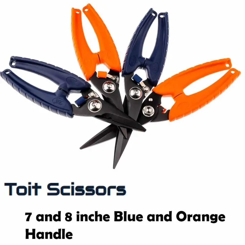 Toit Fishing Blue 8-Inch Titanium-Coated Scissors – Corrosion-Resistant