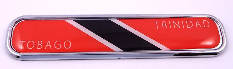 Trinidad and Tobago Flag Chrome 3D Emblem Sticker – 5.3″ for Autos, Bikes & Boats