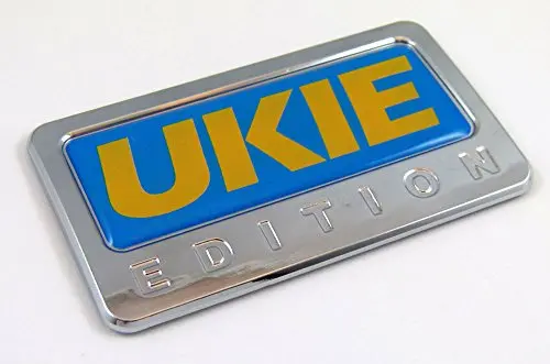 Ukrainian Flag Domed Chrome Emblem Sticker for Vehicles and Motorcycles