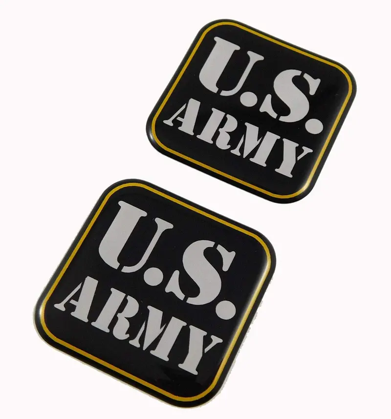 US Army Inspired American Flag Domed Sticker – 1.5-Inch Square Car and Bike Decal