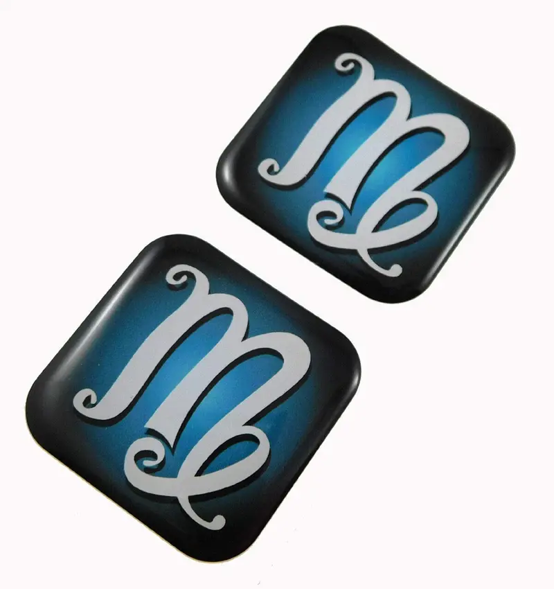 Virgo Zodiac Decal Sticker – 1.5″ Square Domed Gel Emblem for Vehicles & Bikes