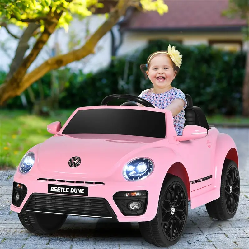Volkswagen Beetle Licensed Ride-On Car – 12V Battery-Powered Vehicle with Remote