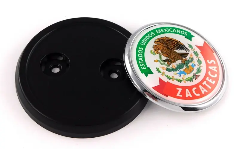 Zacatecas State Emblem – Matte Black Round Chrome Grill Badge