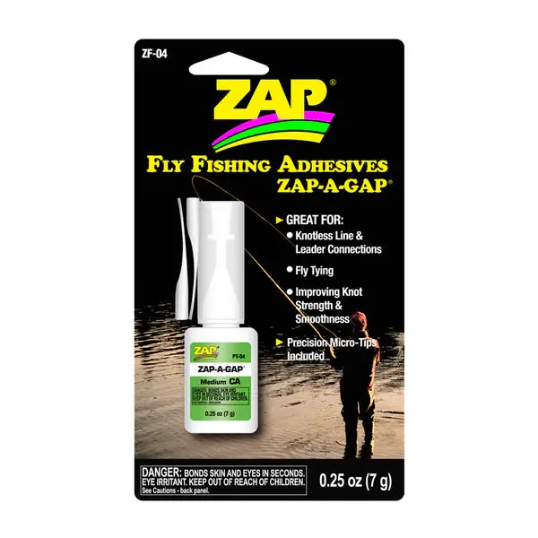 Zap Fly Fishing Zap-A-Gap Medium Green Adhesive (0.25 oz) with Micro Tip